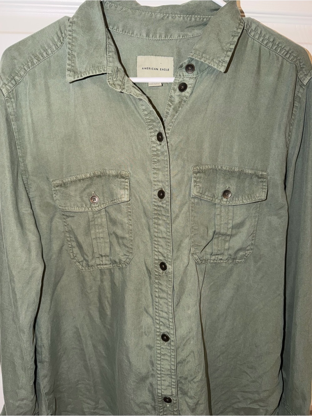 American Eagle Outfitters Men's Olive Green Utility Shirt Jacket